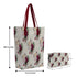 Maroon Floral Printed Oversized Shopper Tote Bag With Makeup Pouch - Uncommongifts.in