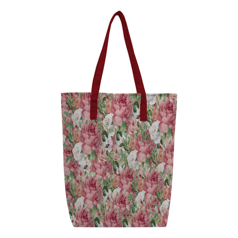 Floral Printed Oversized Shopper Tote Bag with Makeup Pouch - Uncommongifts.in