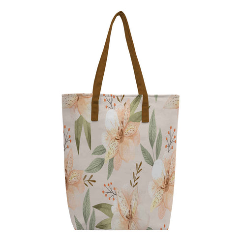 Floral Printed Oversized Shopper Tote Bag with Makeup Pouch - Uncommongifts.in