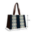 Printed Striped Black Structured Tote Bag - Uncommongifts.in
