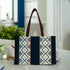 Printed Striped Black Structured Tote Bag - Uncommongifts.in
