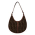 Brown Geometric Printed Oversized Half Moon Hobo Bag - Uncommongifts.in