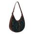 Black Ethnic Motifs Printed Half Moon Hobo Bag - Uncommongifts.in