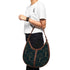 Black Ethnic Motifs Printed Half Moon Hobo Bag - Uncommongifts.in