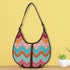 Multicoloured Geometric Half Moon Hobo Bag - Uncommongifts.in