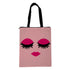 Pink Printed Lips and Eyes Tote Bag - Uncommongifts.in