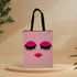 Pink Printed Lips and Eyes Tote Bag - Uncommongifts.in