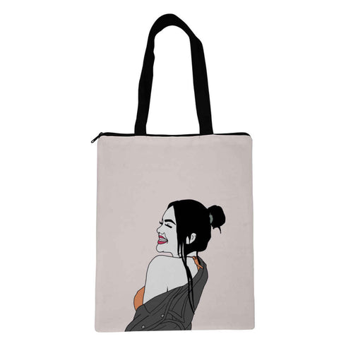 White Printed Woman Oversized Shopper Tote Bag - Uncommongifts.in