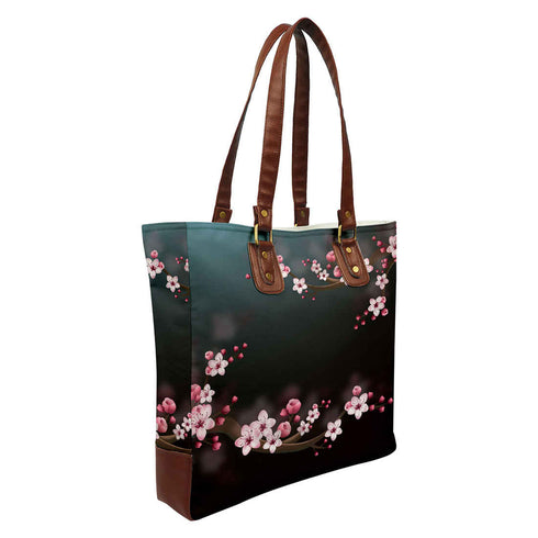 Greenish Grey Floral Printed Structured Shoulder Bag - Uncommongifts.in