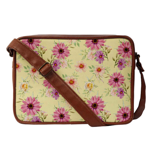 Women Yellow Floral Printed Sling Bag - Uncommongifts.in