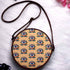 Yellow Ethnic Motifs Printed Round Structured Sling Bag - Uncommongifts.in