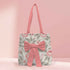 Women Pink Floral Printed Shopper Tote Bag with Bow Detail - Uncommongifts.in