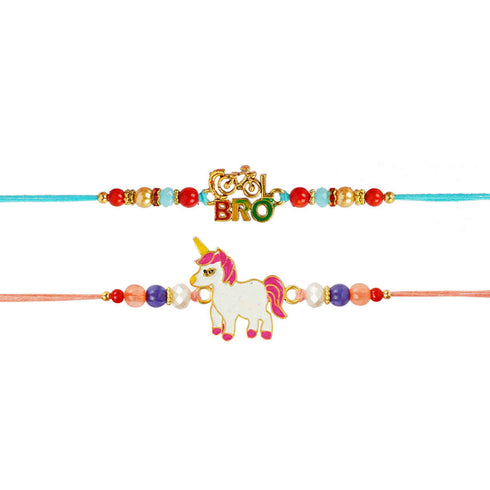 Cool Bro & Unicorn Rakhi Set of 2 - Uncommongifts.in