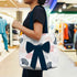 Women Navy Blue Floral Printed Bow Detail Tote Bag - Uncommongifts.in