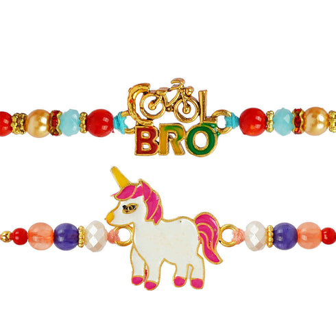 Cool Bro & Unicorn Rakhi Set of 2 - Uncommongifts.in