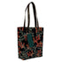 Women Black Leaf Printed Shopper Tote Bag with Pouch - Uncommongifts.in
