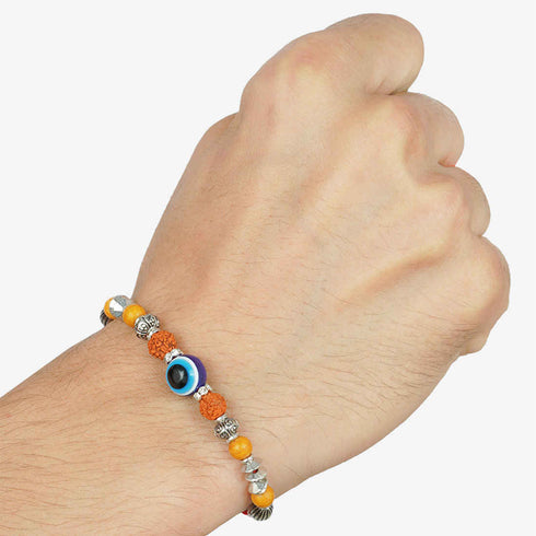 Evil Eye Rudraksha Rakhi - Uncommongifts.in