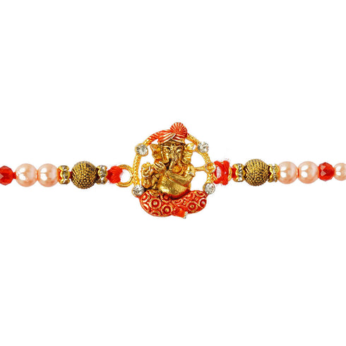 Meenakari Ganesha Religious Rakhi for Brother - Uncommongifts.in