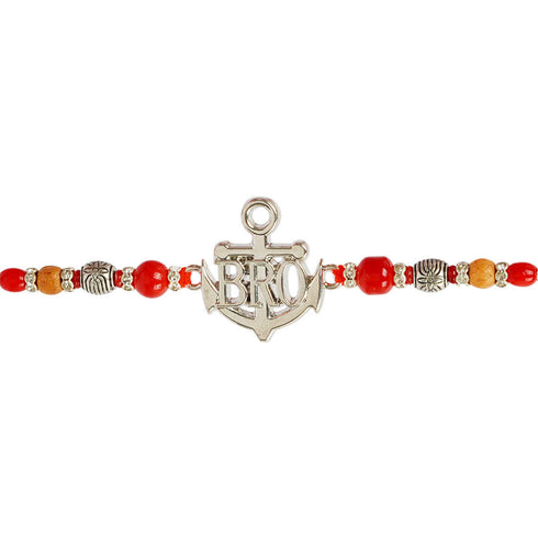 Bro Text Beaded Rakhi - Uncommongifts.in