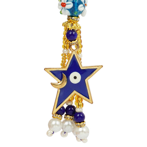 Blue Evil Eye Star Rakhi for Bhaya and Bhabi - Uncommongifts.in