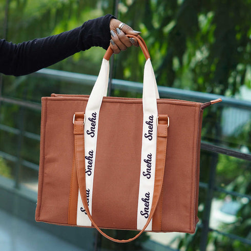 Brown Allure Personalised Handbag - Uncommongifts.in