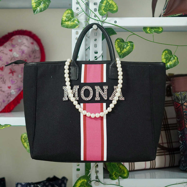 Rhinestone Alphabets Personalised Handbag - Uncommongifts.in