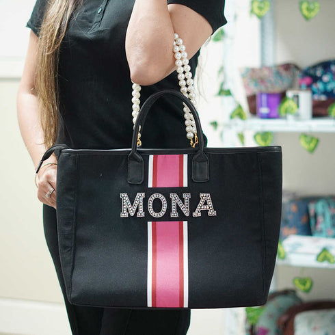 Rhinestone Alphabets Personalised Handbag - Uncommongifts.in