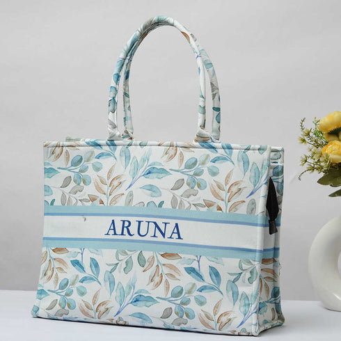 Leaves & Flower Printed Personalised Combo Gift Set - Uncommongifts.in