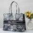 Grey Floral Printed Box Tote Bag - Uncommongifts.in