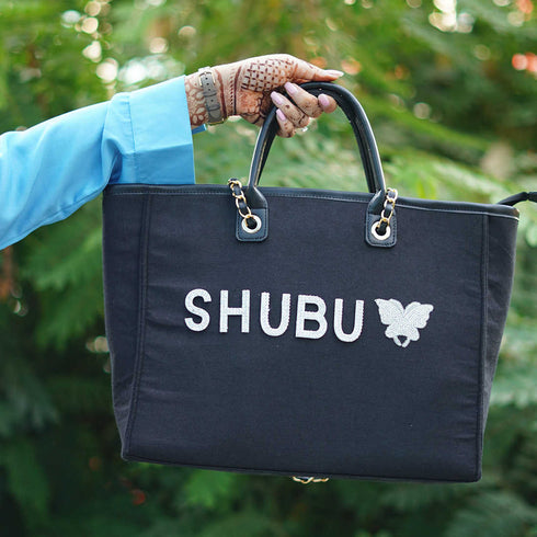 Rhinestone Alphabets Personalised Handbag - Uncommongifts.in