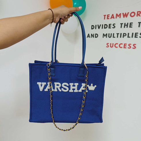 Blue Dazzle Handbag - Uncommongifts.in