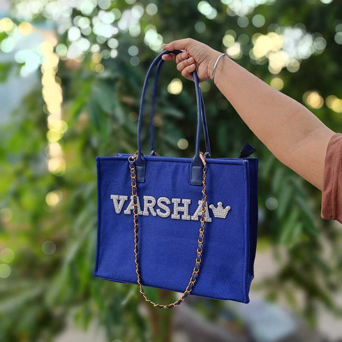 Blue Dazzle Handbag - Uncommongifts.in