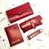 Personalised Gift Combo Women's Wallet With Charm - Red - Uncommongifts.in