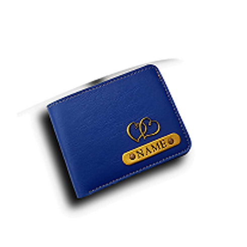Personalised Men's Wallet Combo With Charm - Blue - Uncommongifts.in