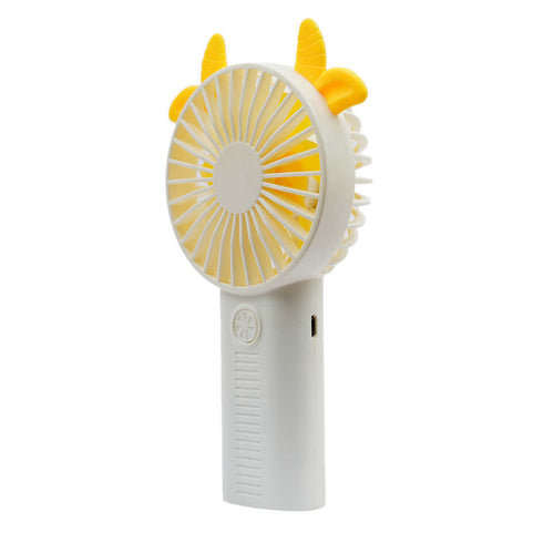Yellow & White Face Fan - Uncommongifts.in