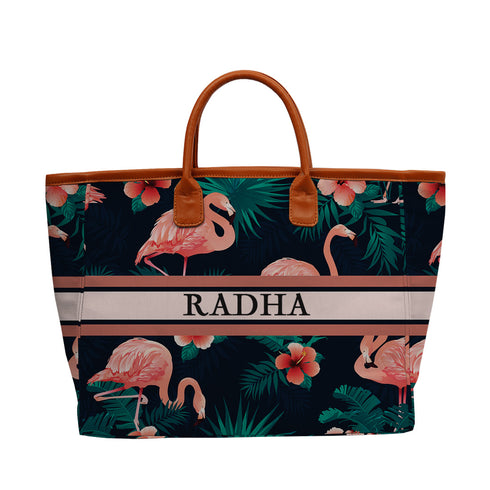Flamingo Printed Luna Handbag - Uncommongifts.in