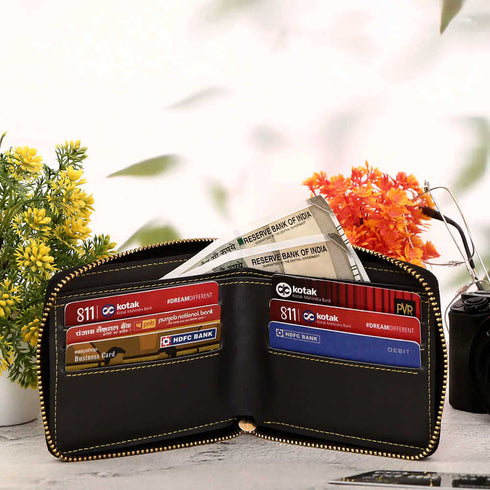 Personalised Unisex Wallet With Charm - Blue - Uncommongifts.in