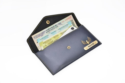 Personalised Women's Wallet With Charm - Black - Uncommongifts.in