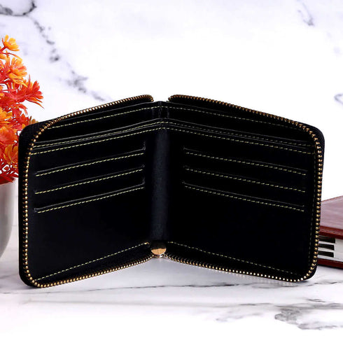 Personalised Unisex Wallet With Charm - Black - Uncommongifts.in