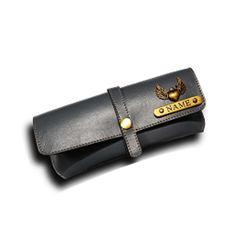 Personalised Men's Wallet Combo With Charm - Grey - Uncommongifts.in