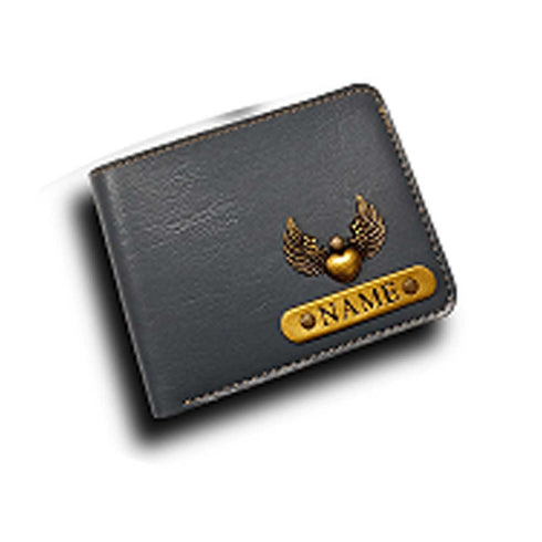 Personalised Men's Wallet Combo With Charm - Grey - Uncommongifts.in