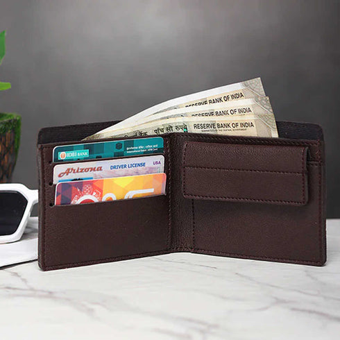 Personalised Men's Wallet With Charm - Black - Uncommongifts.in