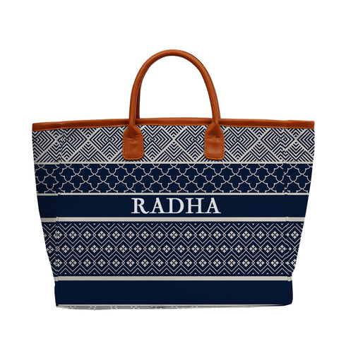 Blue Stripes Printed Luna Handbag - Uncommongifts.in