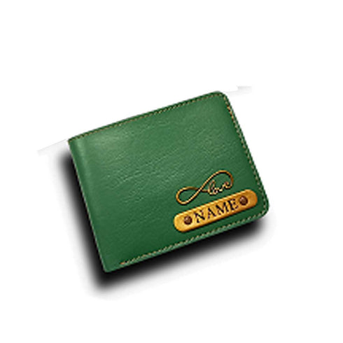Personalised Men's Wallet Combo With Charm - Olive - Uncommongifts.in