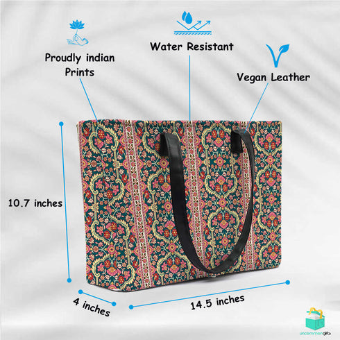 Kalamkari Floral Print Women's Office Bag - Uncommongifts.in