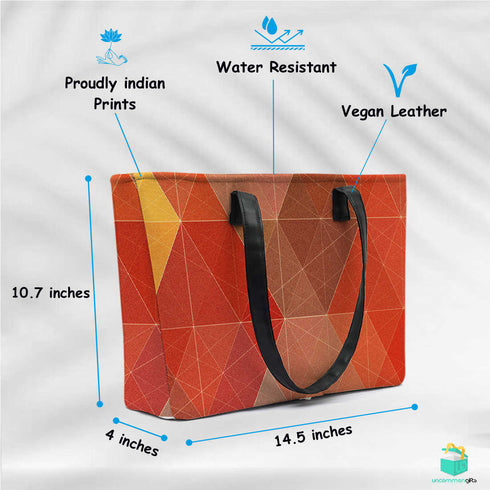 Orange shade print Women's Office Bag - Uncommongifts.in