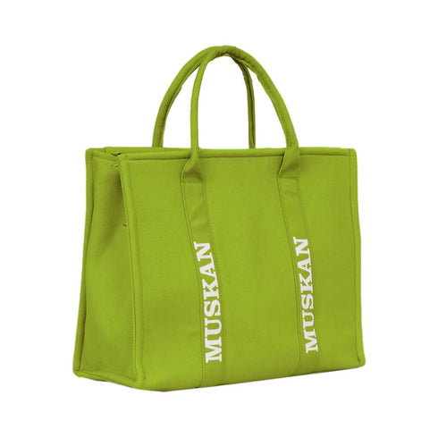 Personalised Green Woody Tote Bag - Uncommongifts.in