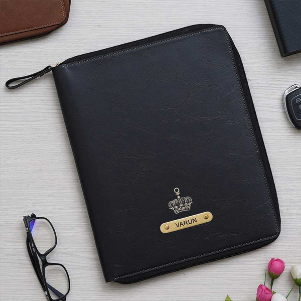 Personalised A4 Document Folder - Black