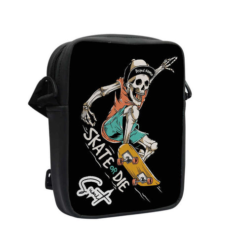 Skate Or Die Skull Printed Personalised Men Sling Bag - Uncommongifts.in