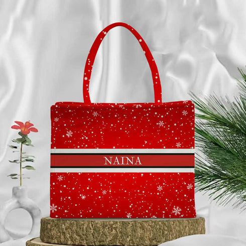Customized Christmas Theme Box Tote Bag - Uncommongifts.in